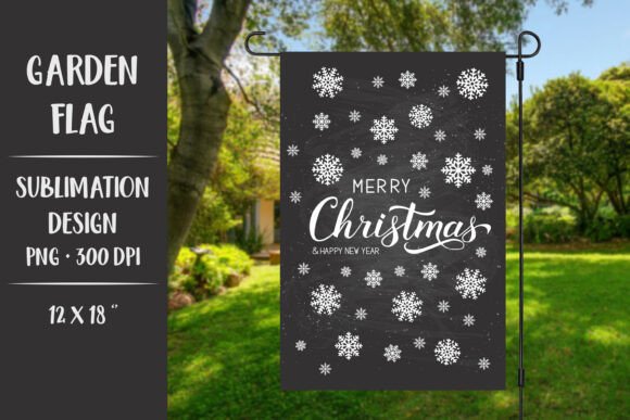Chalkboard Christmas Garden Flag: A Versatile Graphic Illustration