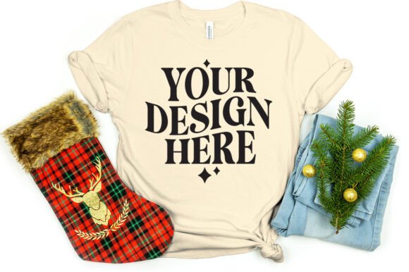 Christmas Bella Canvas 3001 Mock Soft Cr: A Graphics Gem for Product Mockups