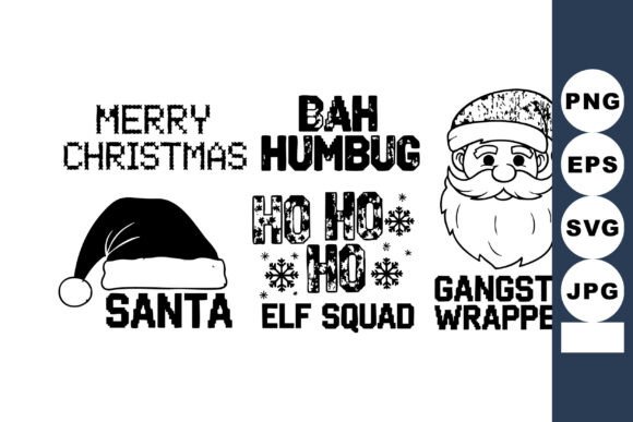 Christmas Black White Vector Set: A Festive Embroidery Delight