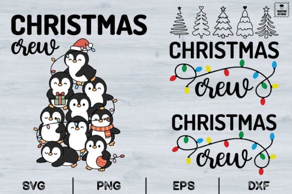 Christmas Crew, Penguin Tree SVG: A Festive Graphics Gem