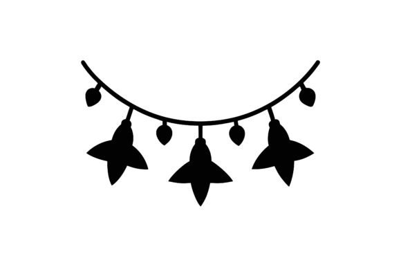Christmas Garland Black Silhouette: A Festive Embroidery Design