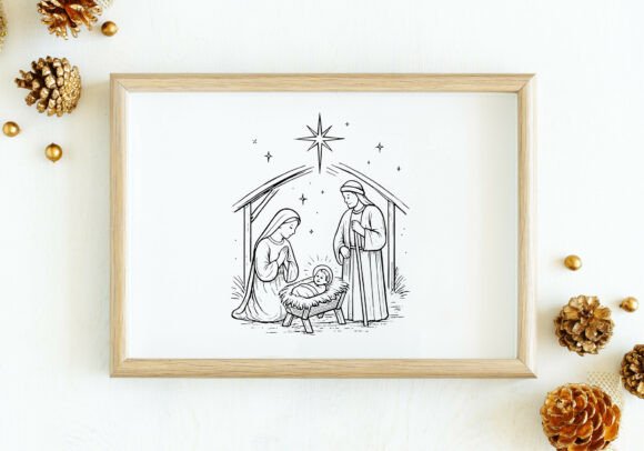 Christmas Nativity Graphics: A Versatile Illustration for Holiday Projects
