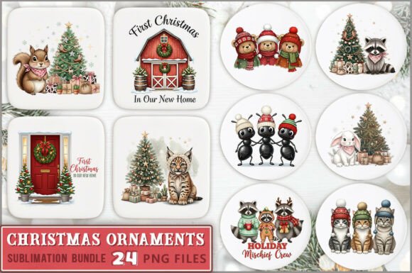 Christmas Ornaments PNG Bundle: Perfect for Festive Graphics