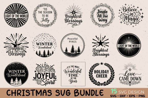 Christmas Round Badge SVG Bundle: A Festive Design Review