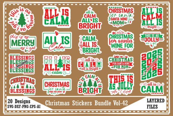 Christmas Stickers Bundle Vol-42: A Festive Embroidery Must-Have