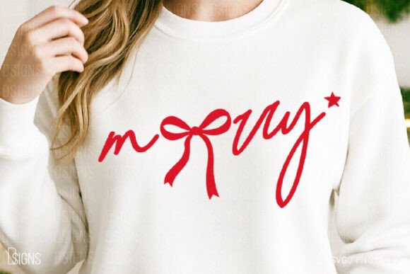 Christmas Svg Merry Bow Line Art Png: Charming Graphics for Handmade Creations