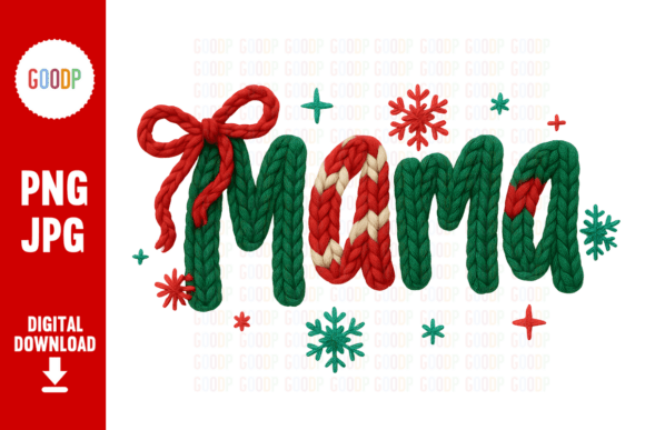 Crochet Mama Christmas Word PNG: A Festive Graphic for Holiday Projects