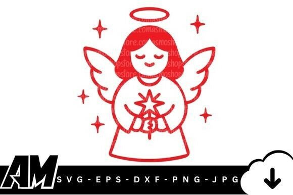 Cute Christmas Angel SVG: A Perfect Graphic for Festive Branding