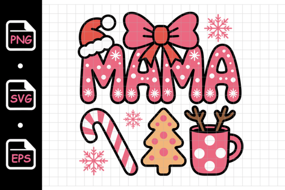 Cute Christmas Mama Illustration: A Versatile Graphics Asset