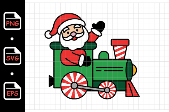 Cute Santa Driving Christmas Train: A Versatile Graphic for Creative Projects