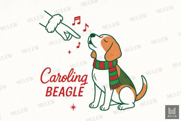 Funny Christmas Beagle Dog Sublimation Graphics