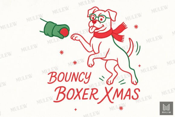 Funny Christmas Boxer Dog Sublimation Graphics