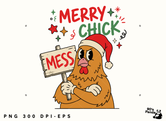 Funny Christmas Chick Mess Graphics for Creative Projects