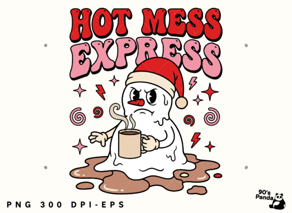 Funny Christmas Hot Mess: A Festive Graphic for Local Brands