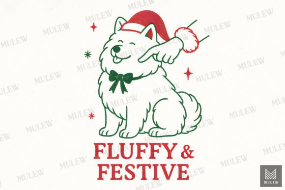Funny Christmas Samoyed Dog Sublimation Graphics