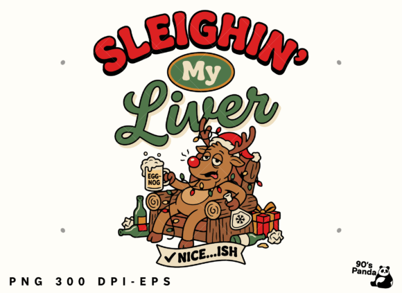 Funny Christmas Sleighin Liver: A Festive Embroidery Design