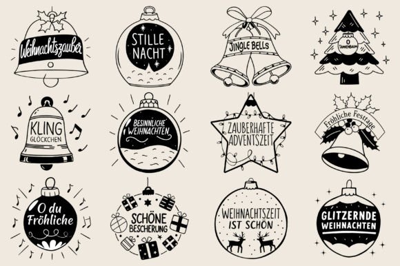 German Christmas Ornaments SVG PNG: A Versatile Graphics and Print Templates Asset