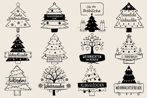 German Christmas Trees SVG PNG: Perfect for Festive Graphics