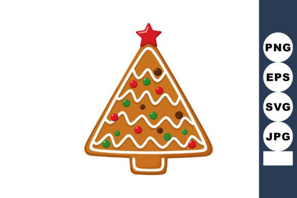 Gingerbread Christmas Tree Graphics: A Festive Illustration