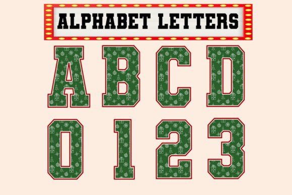 Green Gift Christmas Letter Alphabet: A Graphics Gem for Publishers