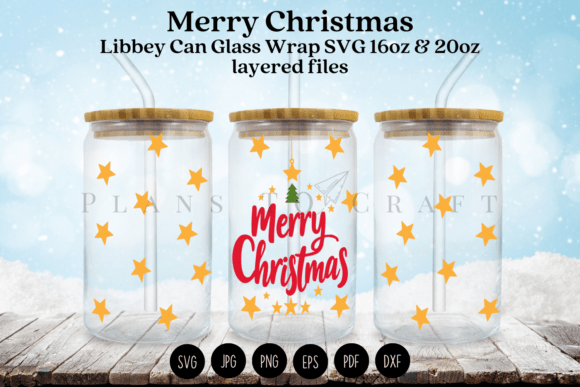 Merry Christmas Libbey Can Glass Wrap: A Graphics Gem for Tumbler Wraps