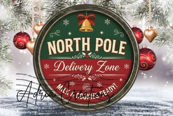 North Pole Christmas Ornament for Crafts and Graphics
