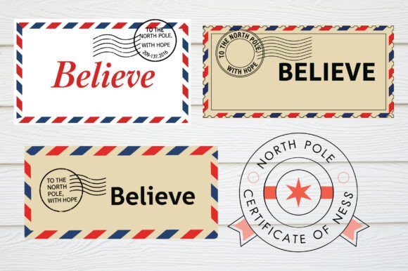 Retro Christmas Envelope, Stamp SVG: A Must-Have for Holiday Graphics