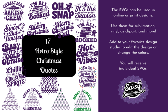 Retro Christmas Quotes 17 SVGs: A Must-Have for Creative Graphics
