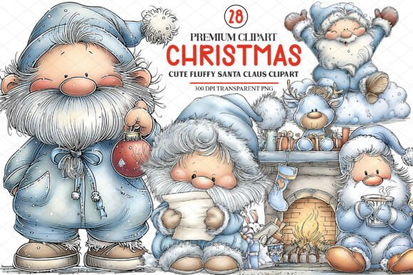 Review of Cute Christmas Fluffy Santa Claus Clipart
