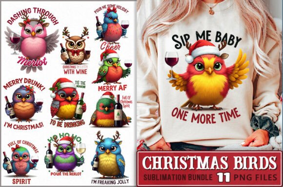 Sarcastic Christmas Birds: A Festive Graphics Bundle