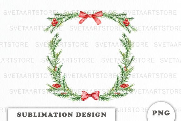 Watercolor Christmas Crest Frame Png: A Versatile Graphics Asset