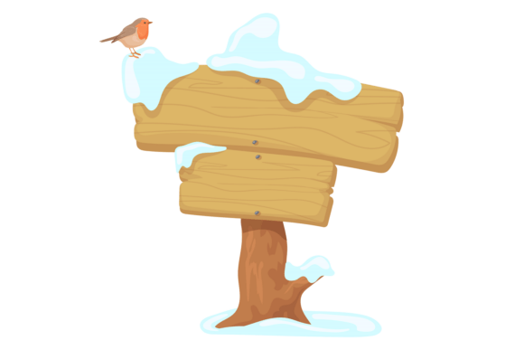 Winter Sign with Cute Bird: A Charming Embroidery Design